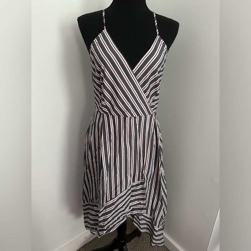 Great Jones Striped Asymmetrical Racerback Dress Size 4